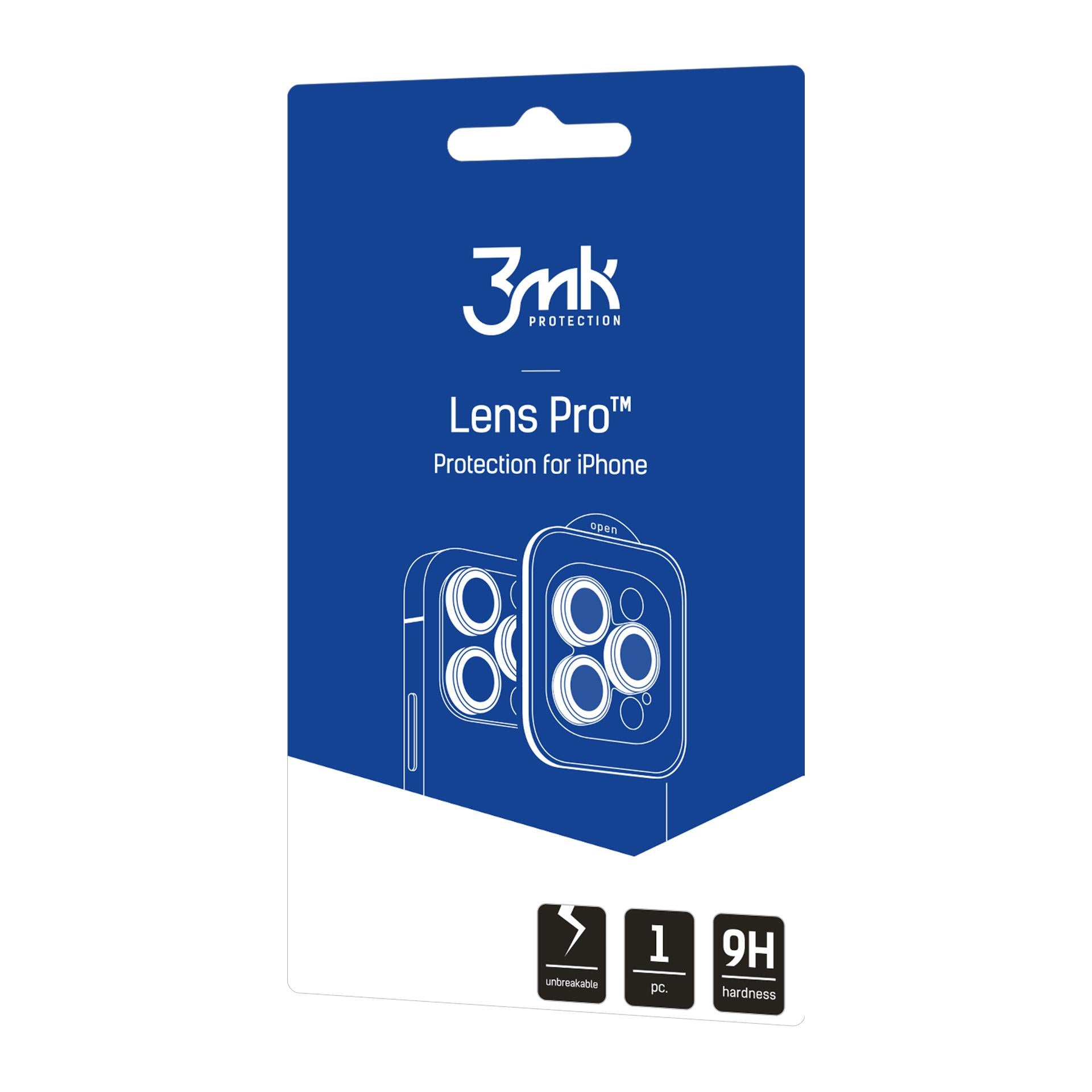 3mk Lens Protection Pro grūdintas stiklas, skirtas iPhone 16e – pilkas