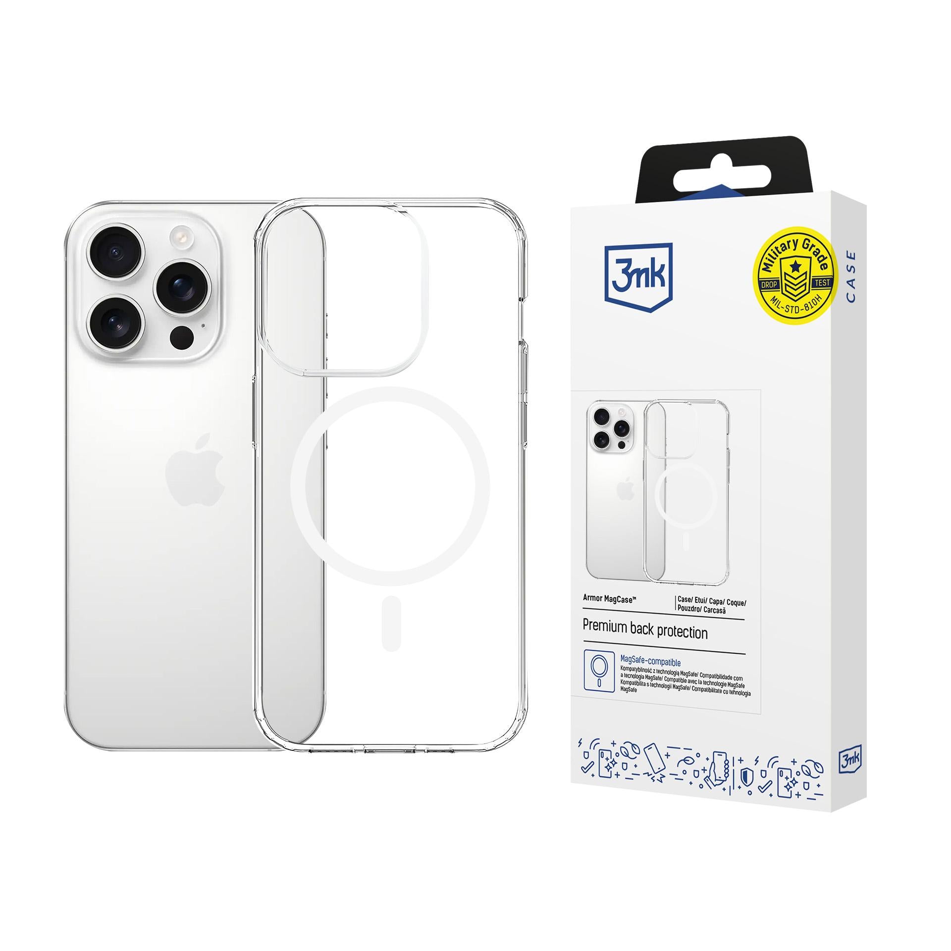 3mk Armor MagCase, skirtas iPhone 15 Pro Max – skaidrus