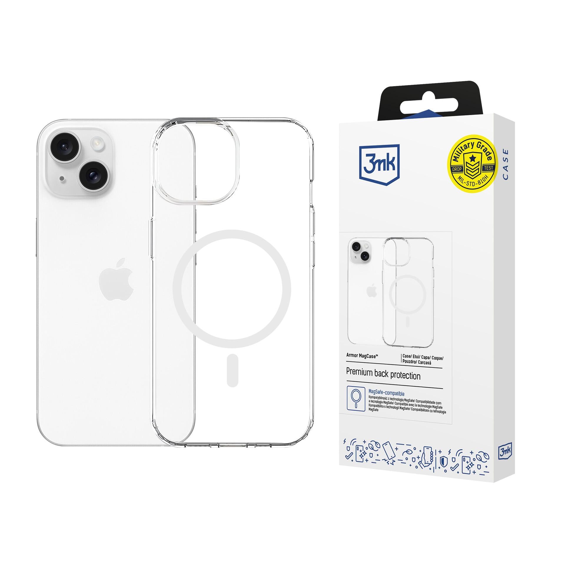 3mk Armor MagCase skirtas iPhone 13/14 - skaidrus