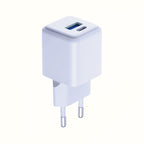 3mk Hyper GaN įkroviklis 20W QC4+ PD PPS USB-C USB-A sieninis įkroviklis – baltas