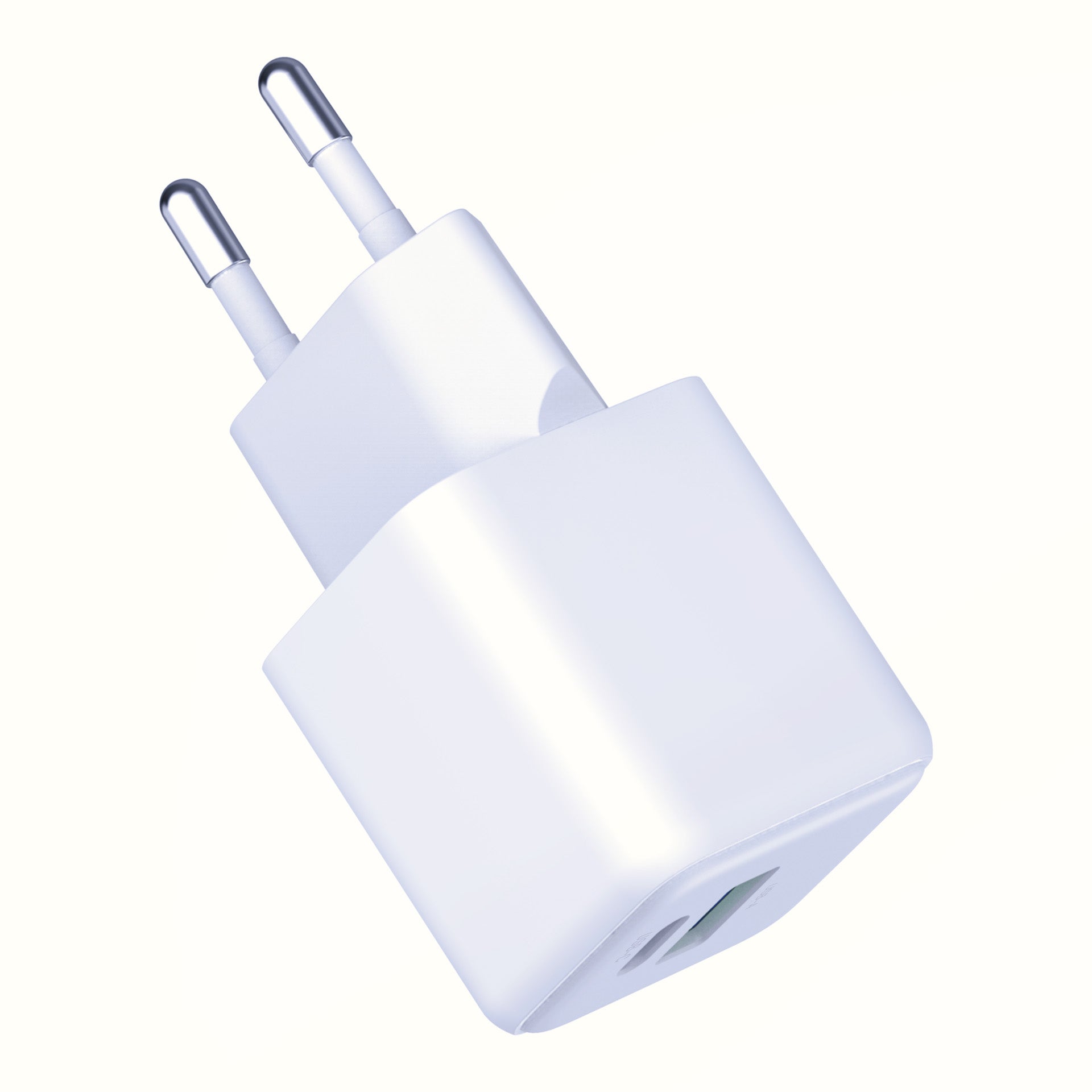3mk Hyper GaN įkroviklis 20W QC4+ PD PPS USB-C USB-A sieninis įkroviklis – baltas