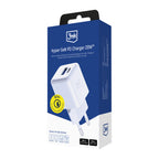 3mk Hyper GaN įkroviklis 20W QC4+ PD PPS USB-C USB-A sieninis įkroviklis – baltas