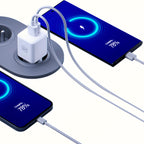 3mk Hyper GaN įkroviklis 20W QC4+ PD PPS USB-C USB-A sieninis įkroviklis – baltas