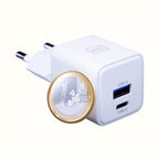 3mk Hyper GaN įkroviklis 20W QC4+ PD PPS USB-C USB-A sieninis įkroviklis – baltas