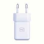 3mk Hyper GaN įkroviklis 20W QC4+ PD PPS USB-C USB-A sieninis įkroviklis – baltas