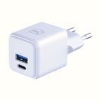 3mk Hyper GaN įkroviklis 20W QC4+ PD PPS USB-C USB-A sieninis įkroviklis – baltas