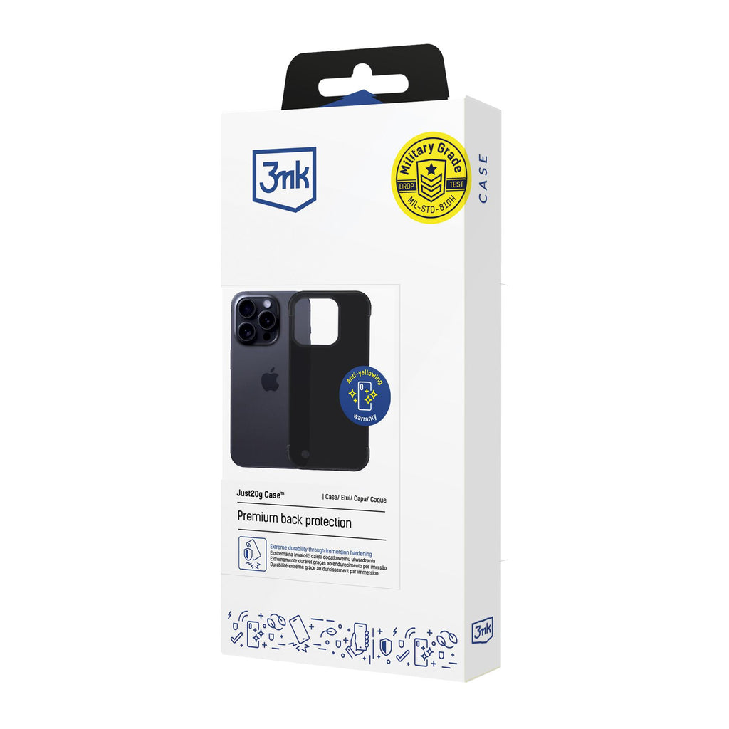3mk Just20g matinis dėklas, skirtas Apple iPhone 15 Pro Max – matinė juoda -- iPhone 15 Pro Max