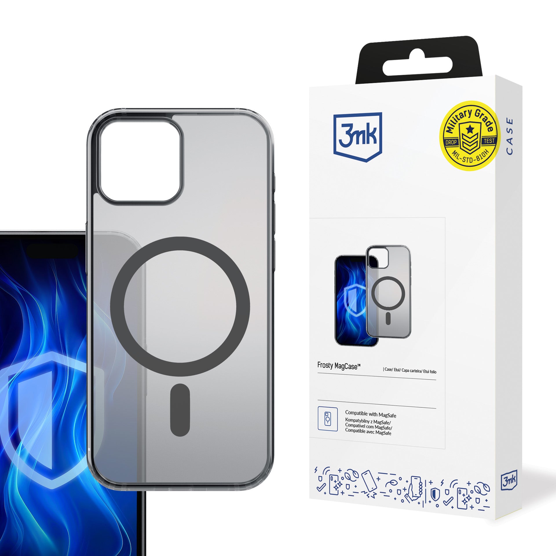 3mk Frosty MagCase iPhone 12 Pro Max - Juoda -- iPhone 12 Pro Max