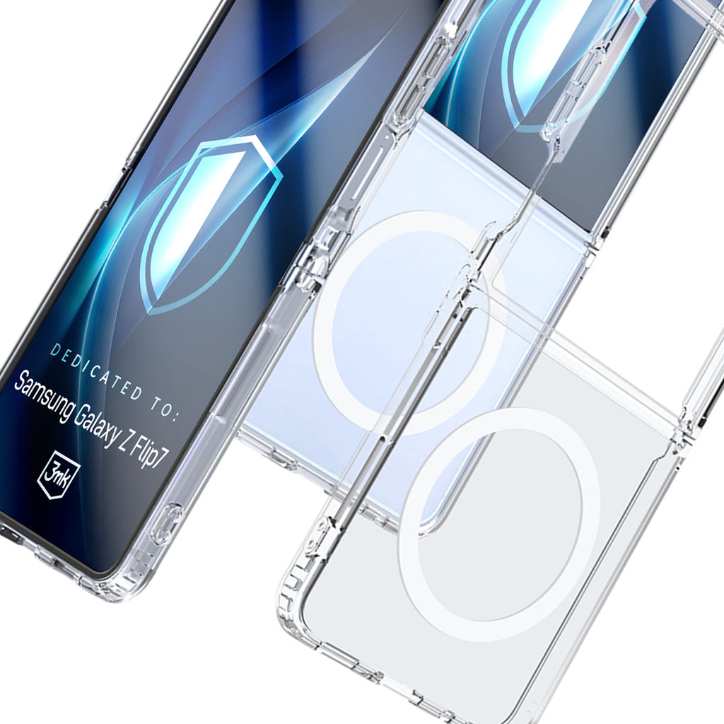 3mk Armor MagCase, skirtas Samsung Galaxy Z Flip 7 – skaidrus