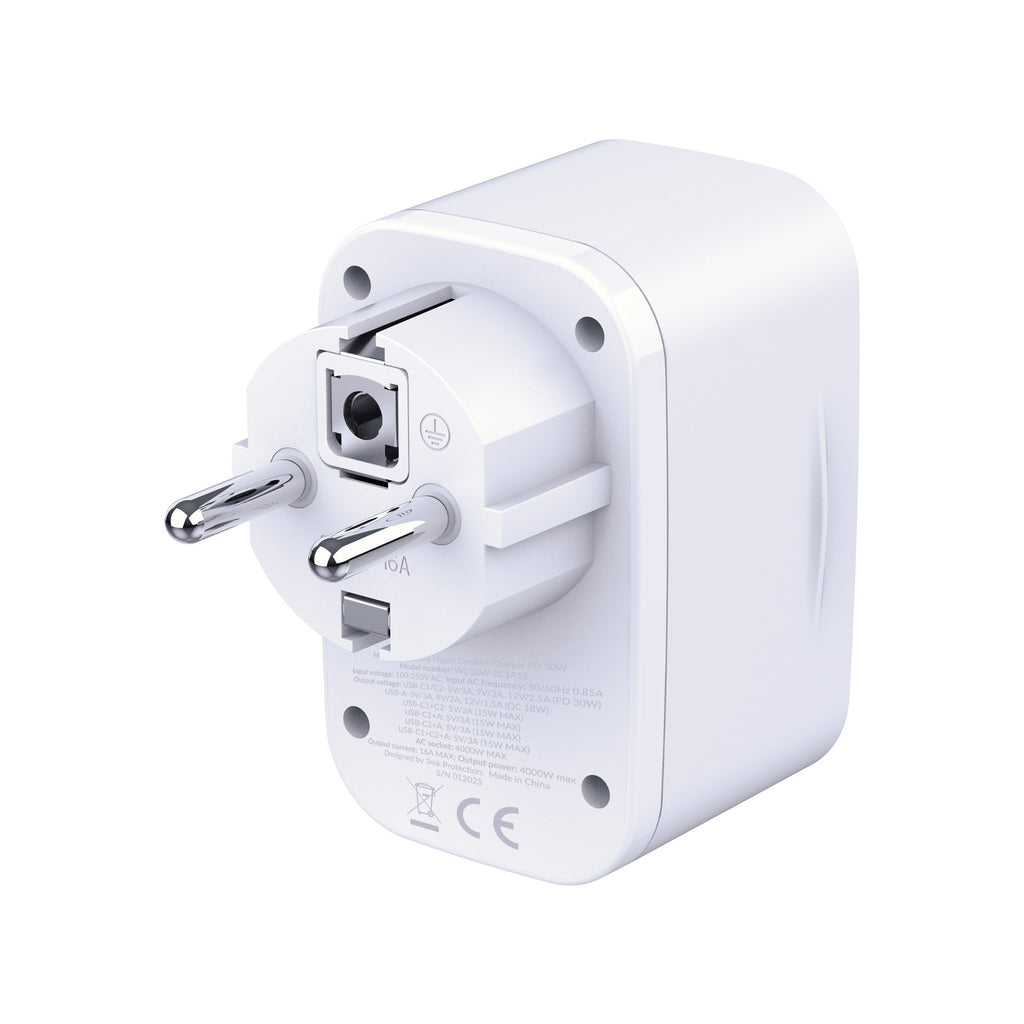 3mk „Hyper Comfort“ įkroviklis GaN PD 30W™ – baltas