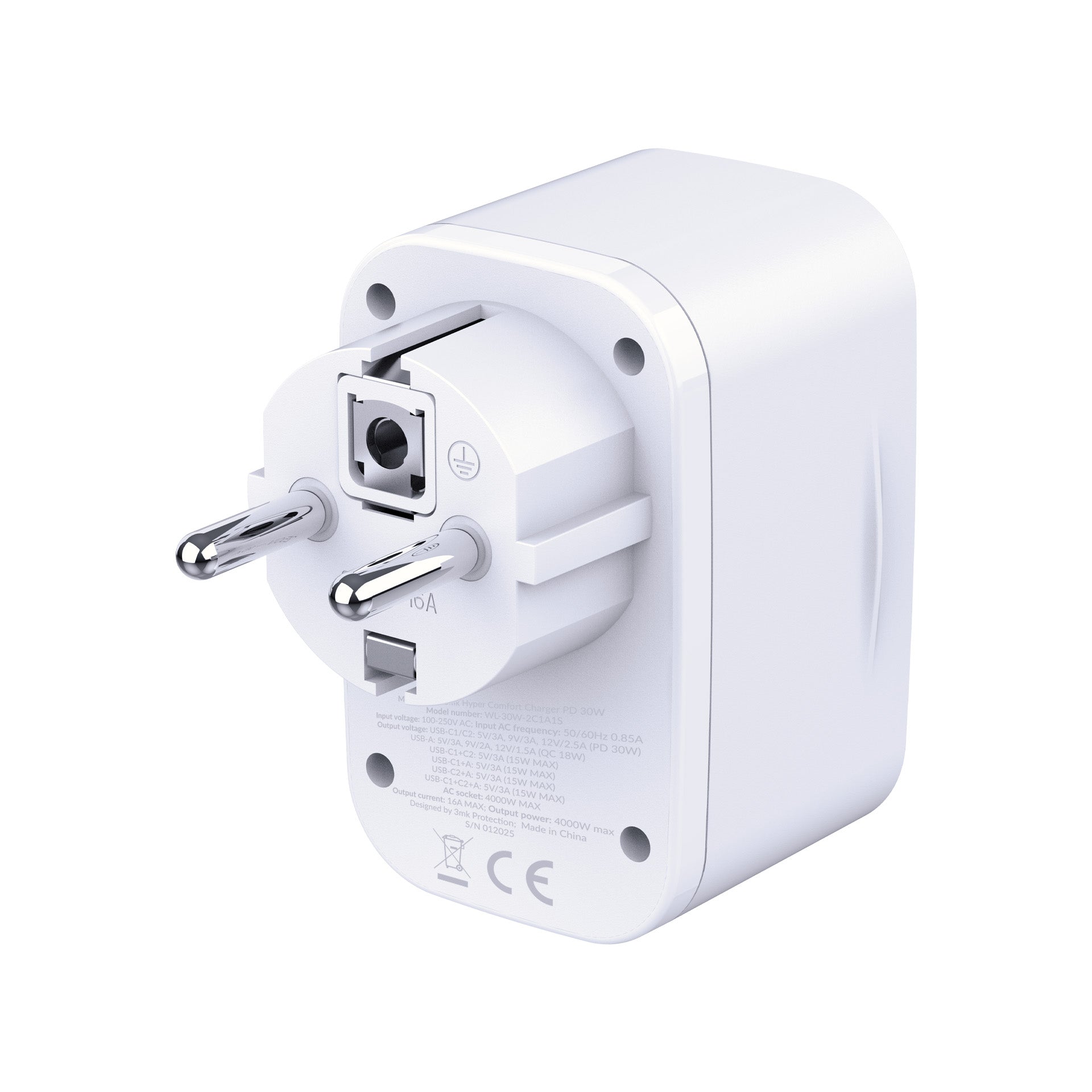 3mk „Hyper Comfort“ įkroviklis GaN PD 30W™ – baltas