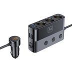 3mk automobilio maitinimo skirstytuvas PD 120W™ QC PPS UCB-C USB-A automobilinis įkroviklis 7 įrenginiams – juodas