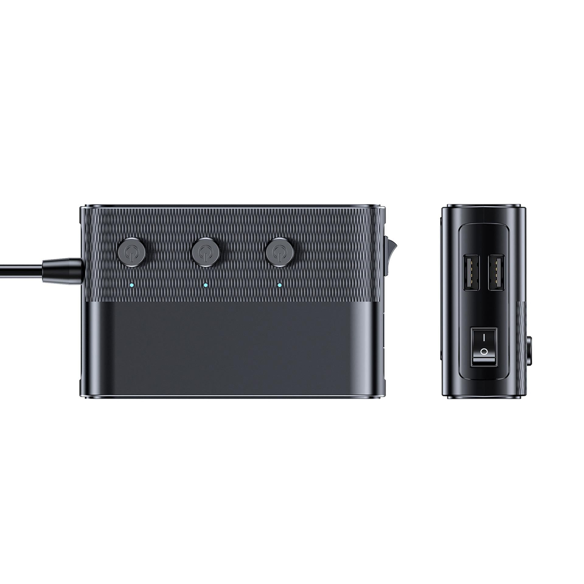 3mk automobilio maitinimo skirstytuvas PD 120W™ QC PPS UCB-C USB-A automobilinis įkroviklis 7 įrenginiams – juodas