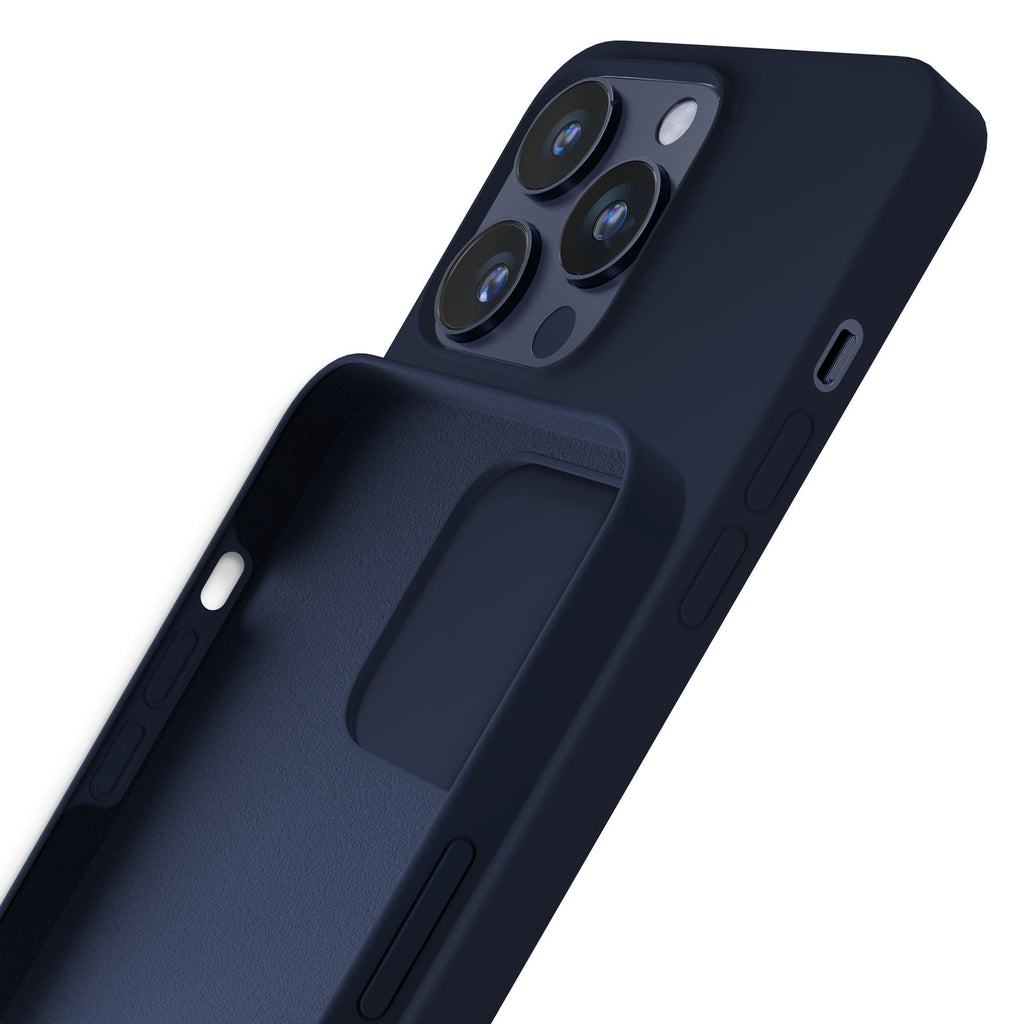 3mk Silicone Case, skirtas iPhone 16 Pro – tamsiai mėlynas -- iPhone 16 Pro