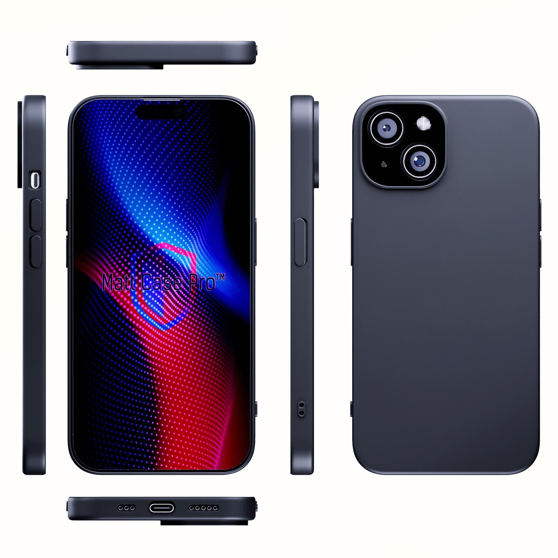 3mk Matt Case Pro, skirtas Apple iPhone 15 – matinė juoda
