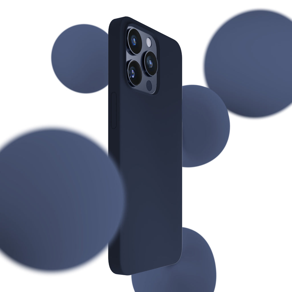 3mk silikoninis dėklas, skirtas iPhone 15 Pro Max – tamsiai mėlynas -- iPhone 15 Pro Max