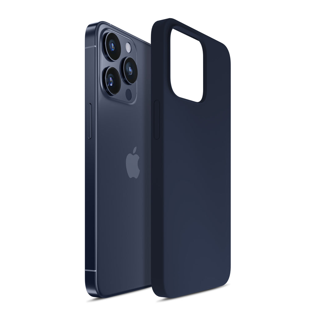 3mk silikoninis dėklas, skirtas iPhone 15 Pro Max – tamsiai mėlynas -- iPhone 15 Pro Max
