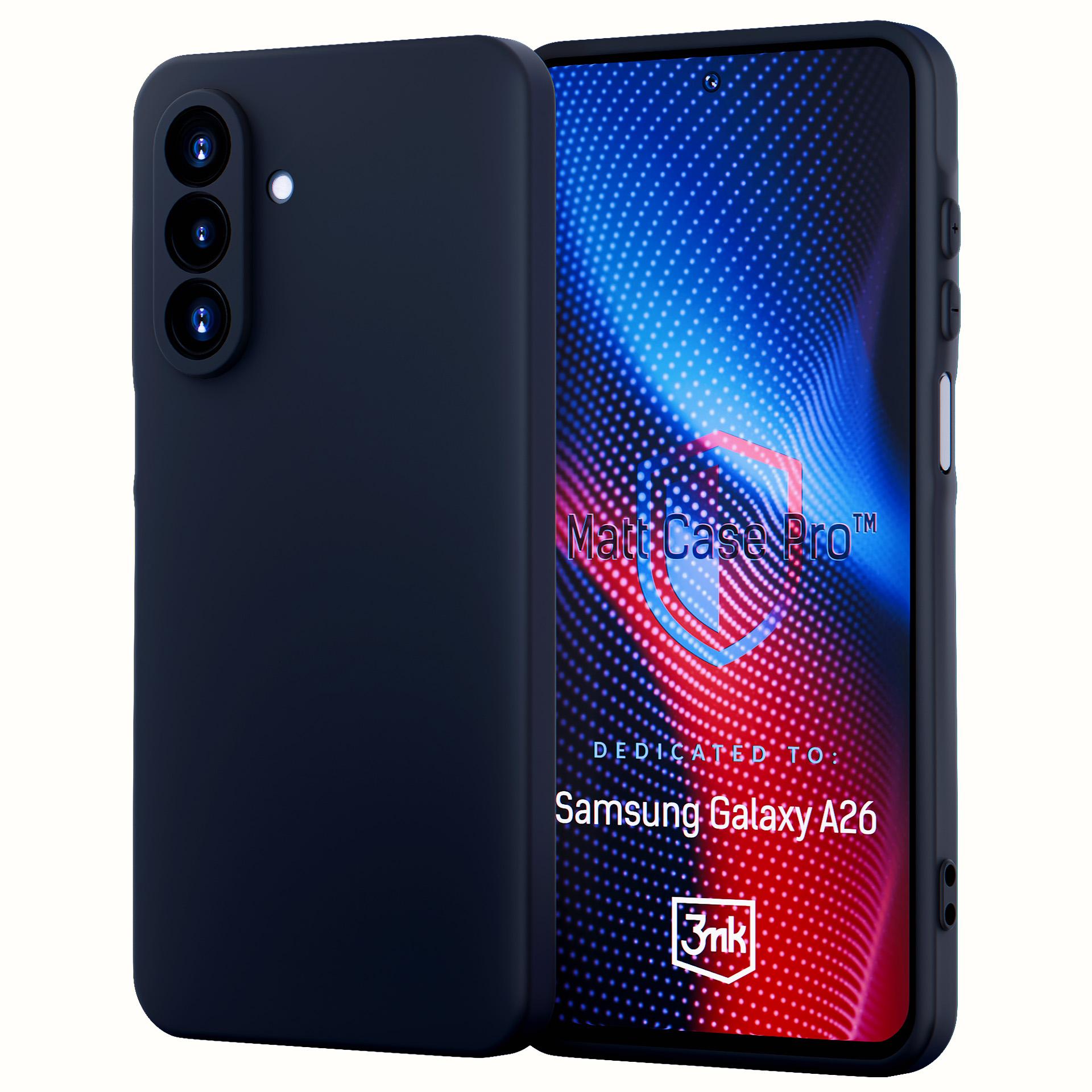 3mk Matt Case Pro, skirtas Samsung Galaxy A26 5G – matinė juoda