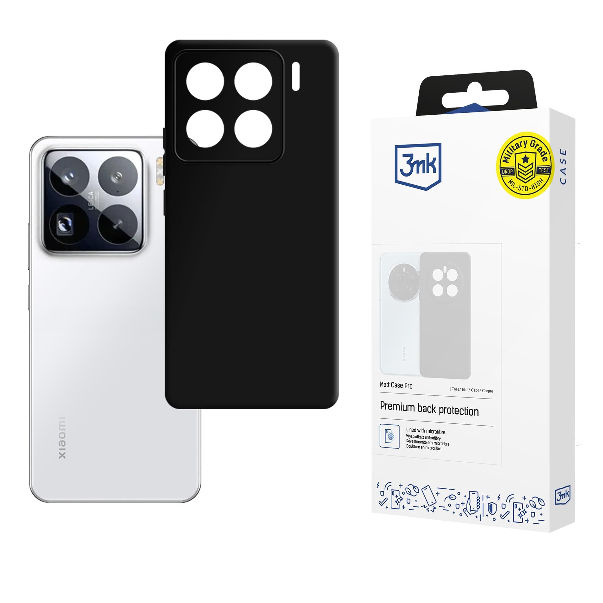 3mk Matt Case Pro, skirtas Xiaomi 15 Pro – matinė juoda -- Xiaomi 15 Pro