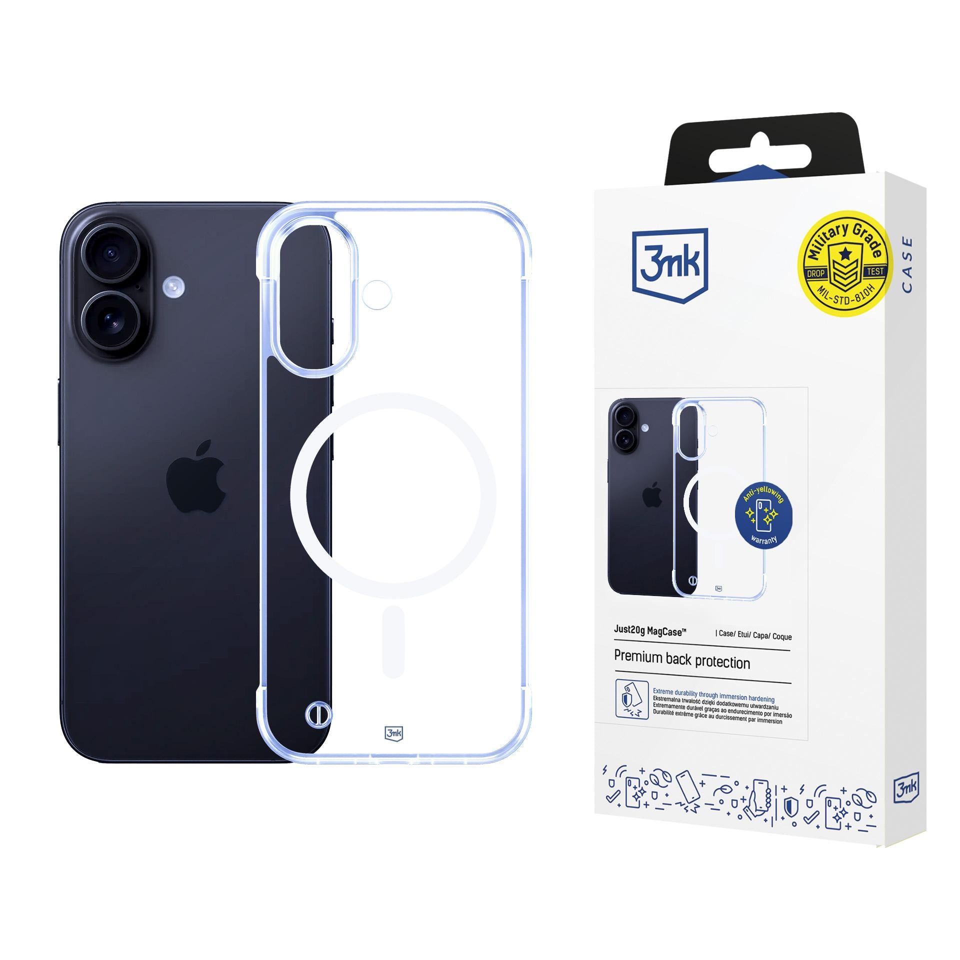 3mk Just20g MagCase iPhone 16 - skaidrus