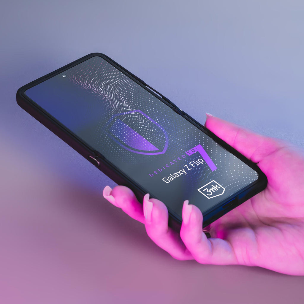 3mk Satin Armor Case+, skirtas Samsung Galaxy Z Flip 7 – permatomas juodas