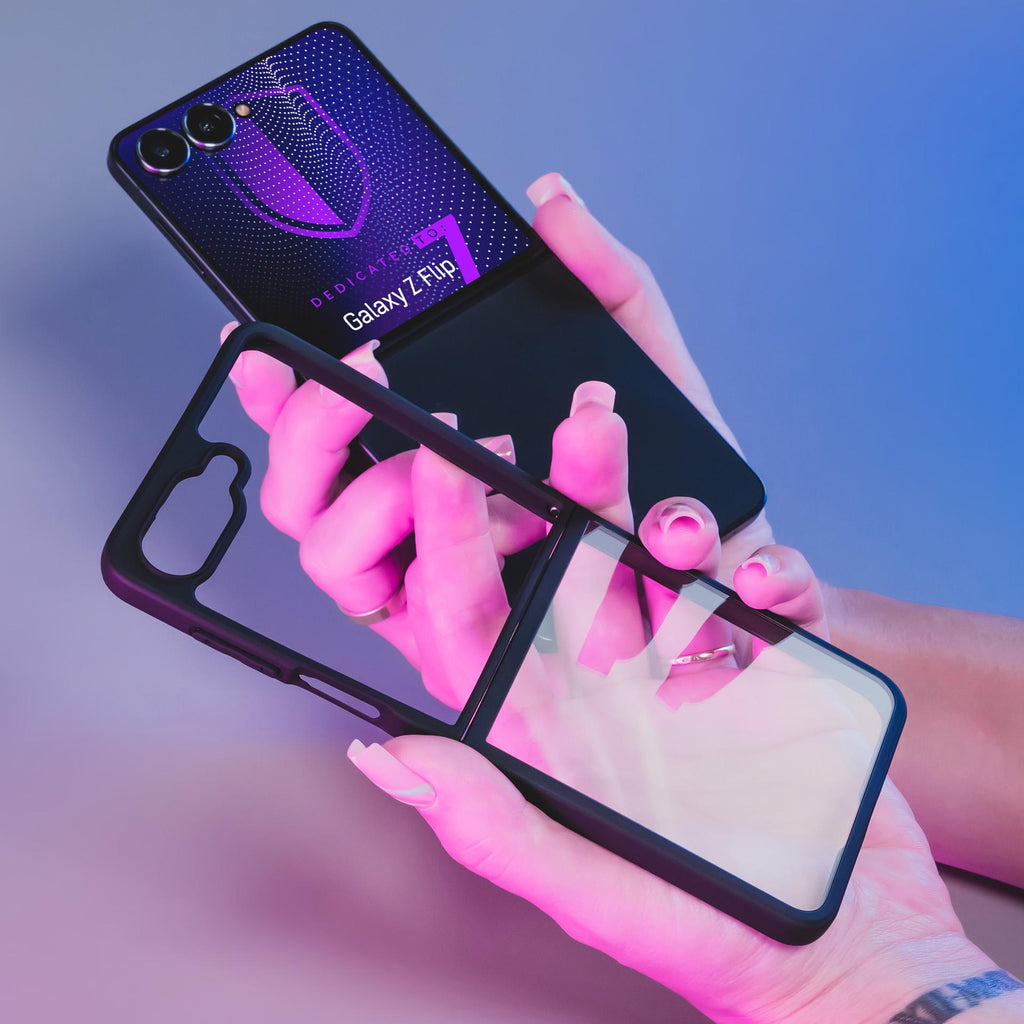 3mk Satin Armor Case+, skirtas Samsung Galaxy Z Flip 7 – permatomas juodas