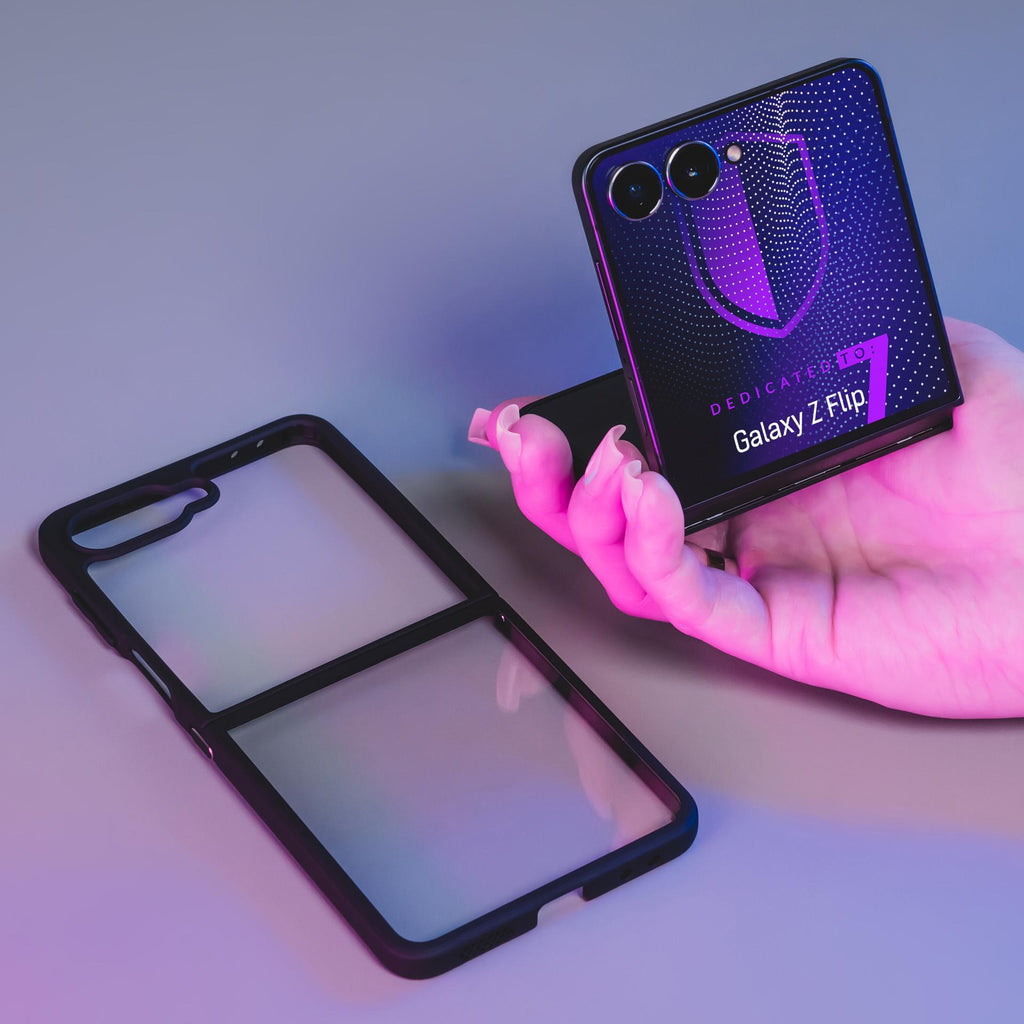 3mk Satin Armor Case+, skirtas Samsung Galaxy Z Flip 7 – permatomas juodas