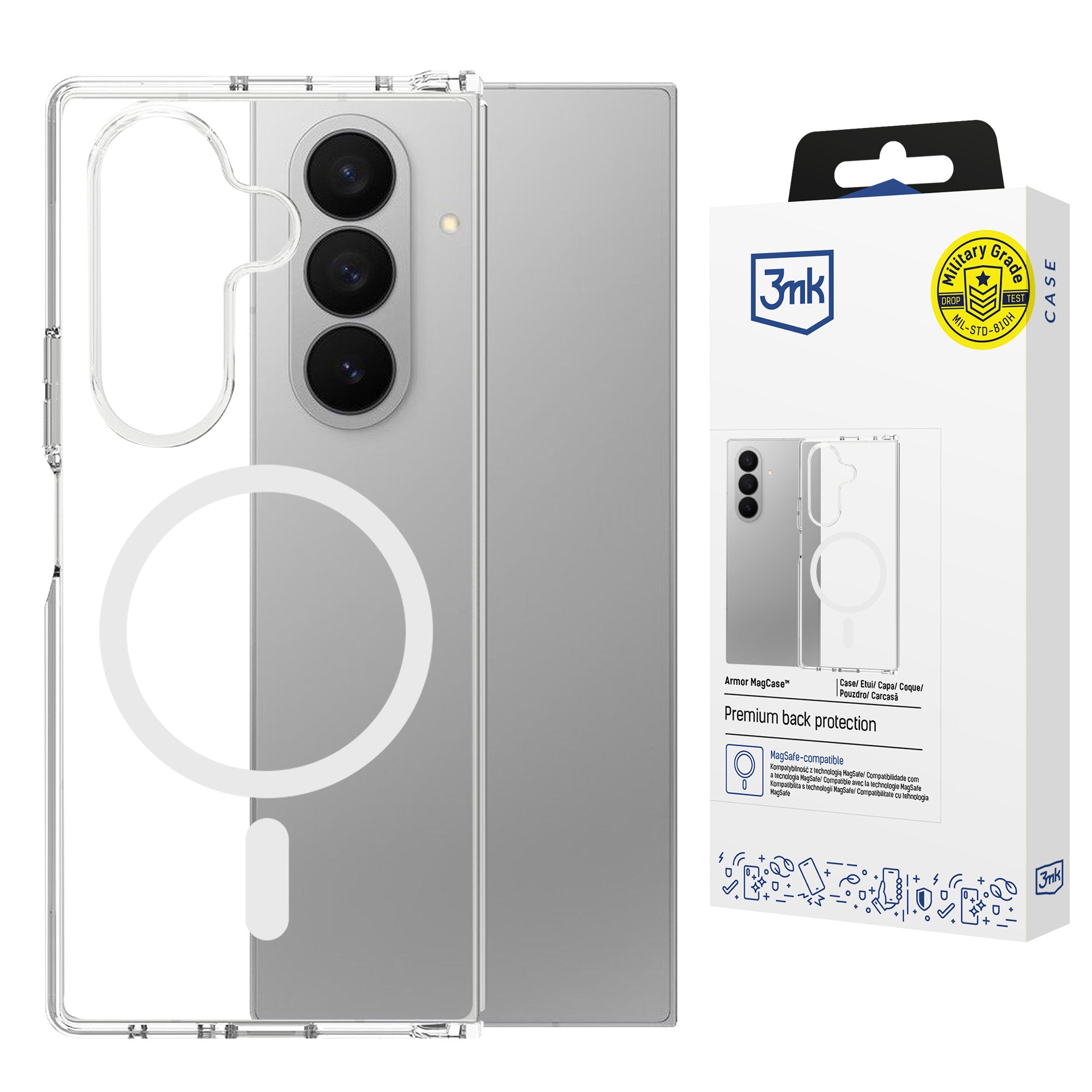 3mk Armor MagCase, skirtas Samsung Galaxy Z Fold 7 – skaidrus