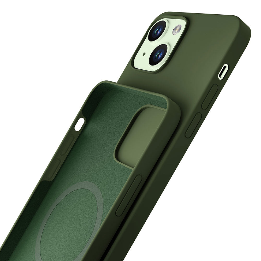 3mk Hardy Silicone MagCase, skirtas iPhone 15 Plus – žalias