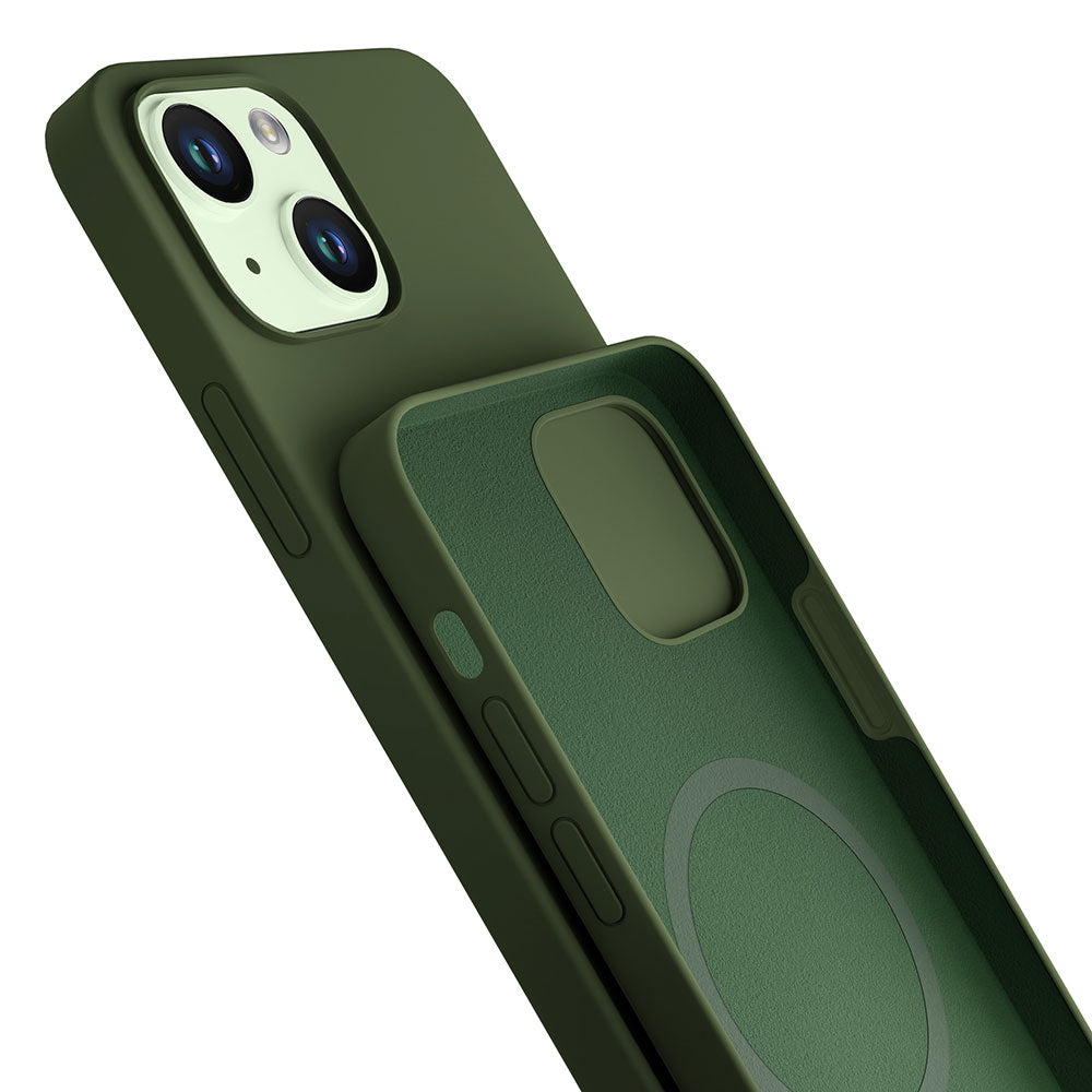 3mk Hardy Silicone MagCase, skirtas iPhone 15 Plus – žalias
