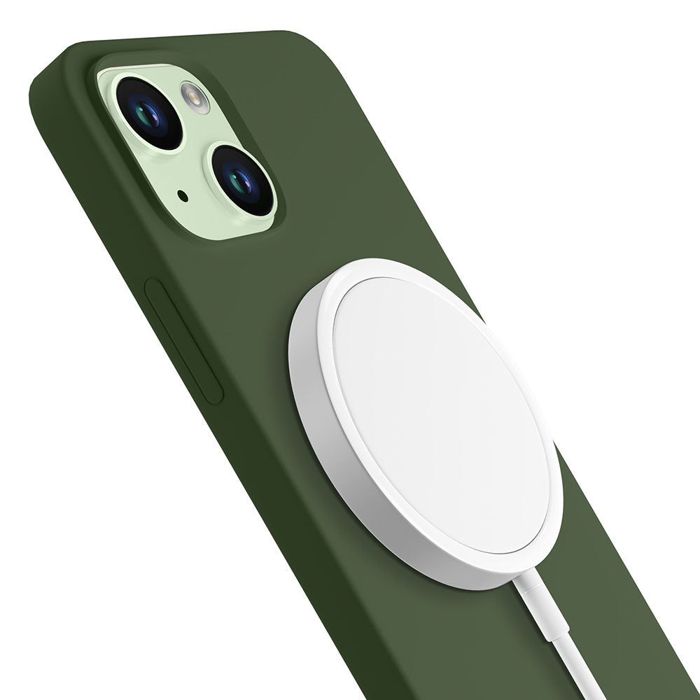 3mk Hardy Silicone MagCase, skirtas iPhone 15 Plus – žalias
