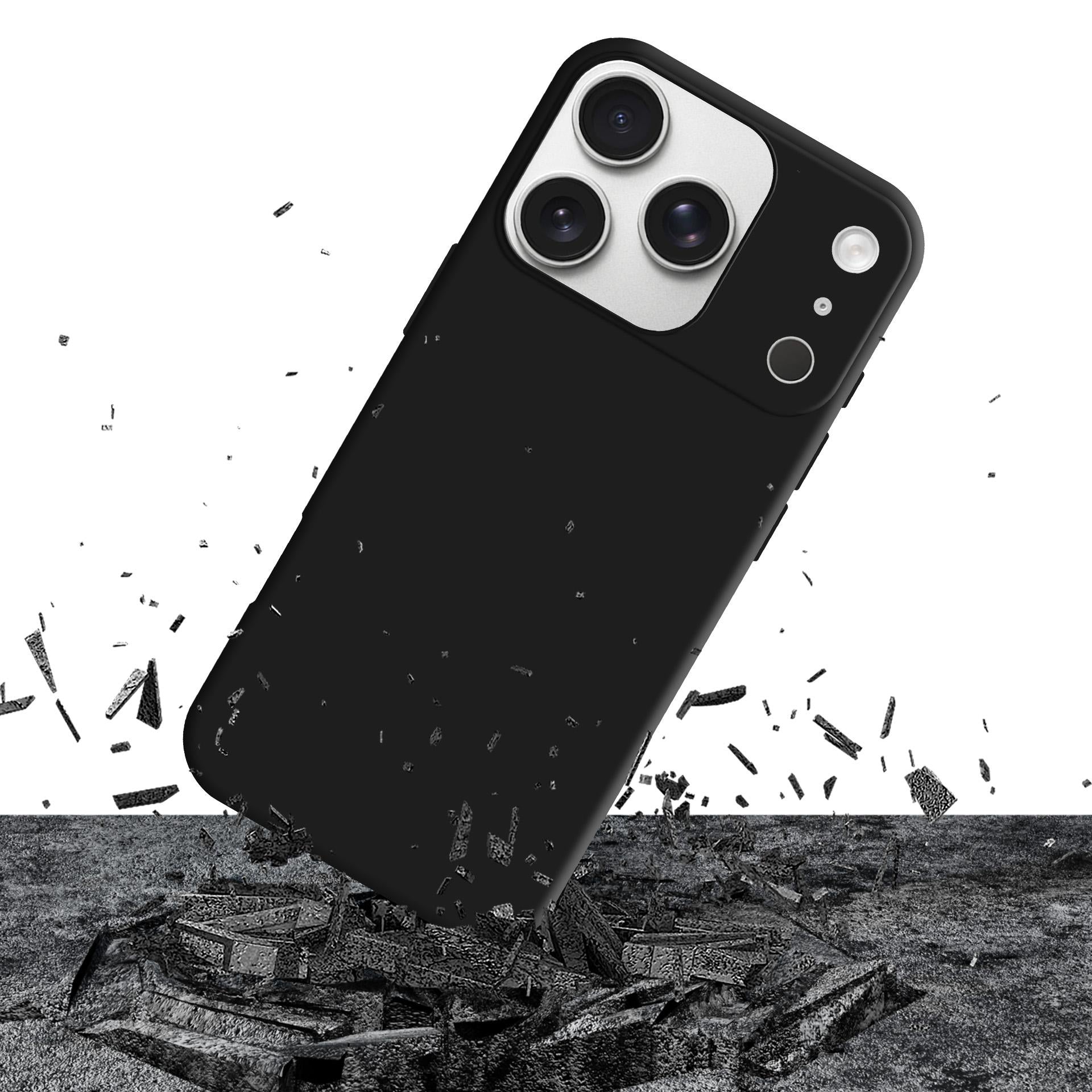 3mk Matt Case Pro, skirtas Apple iPhone 17 Pro – matinė juoda