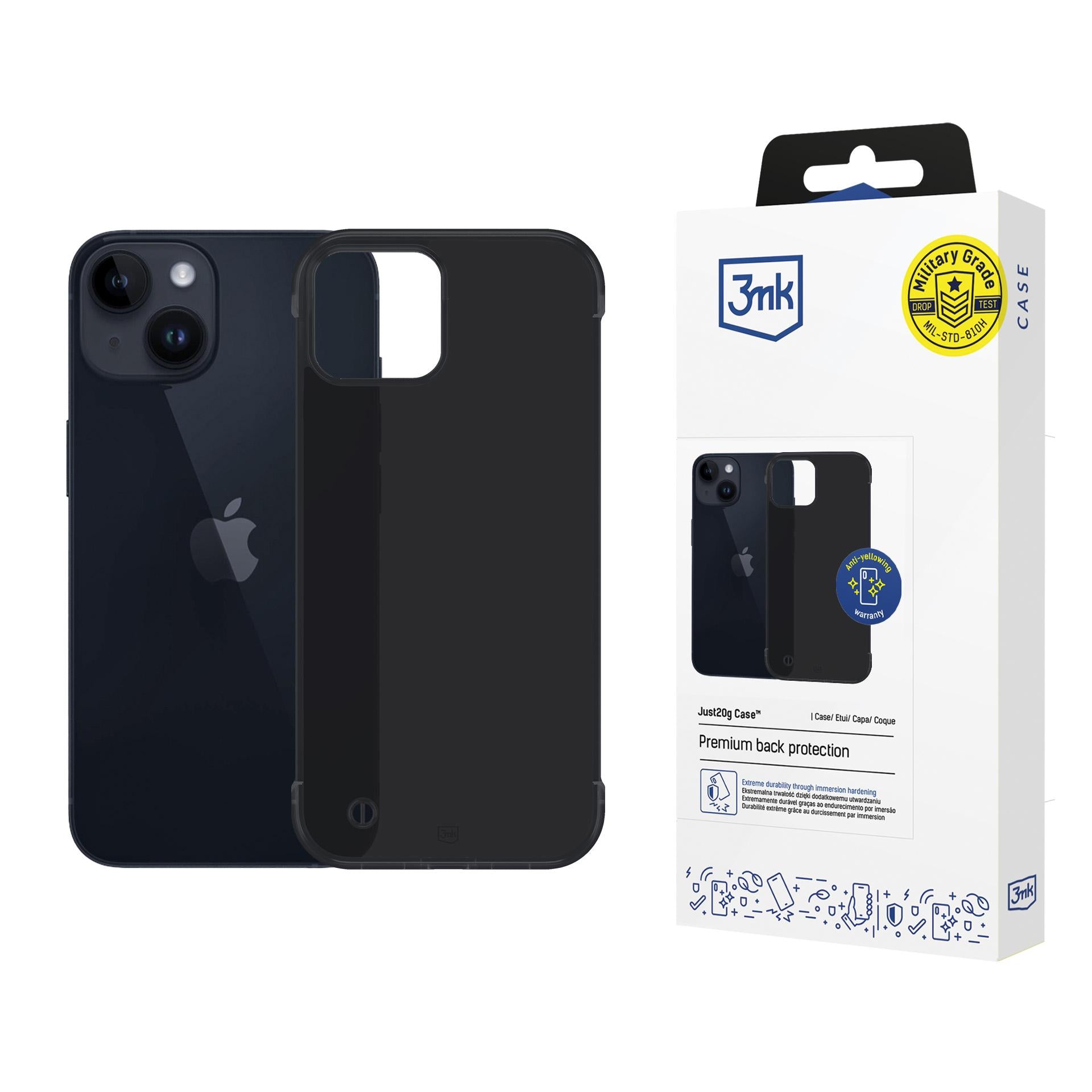 3mk Just20g matinis dėklas, skirtas Apple iPhone 13 – matinė juoda