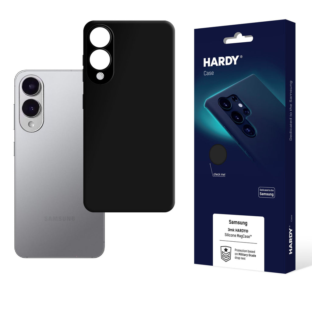 3mk Hardy Silicone MagCase Samsung Galaxy S25 Edge - juodas -- Samsung Galaxy S25 Edge