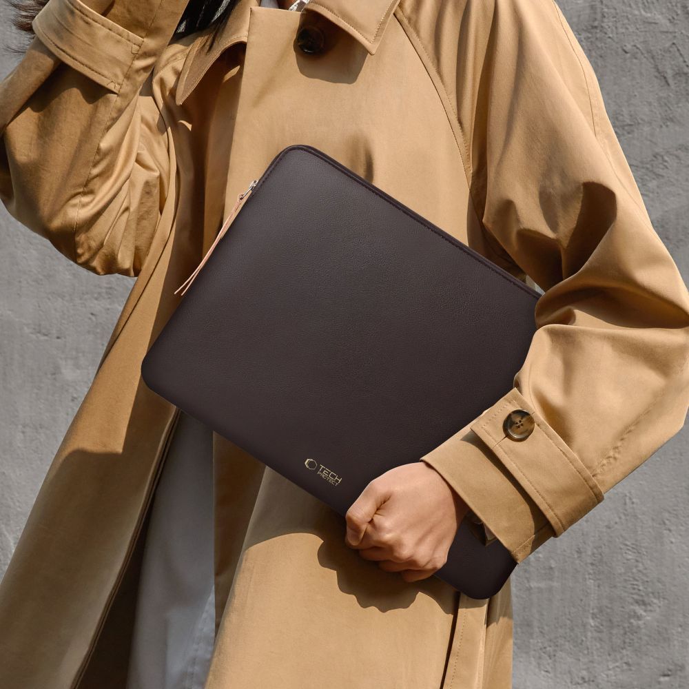 Tech-Protect Fleece nešiojamojo kompiuterio krepšys 13-14" - Rudas -- Laptop Bags