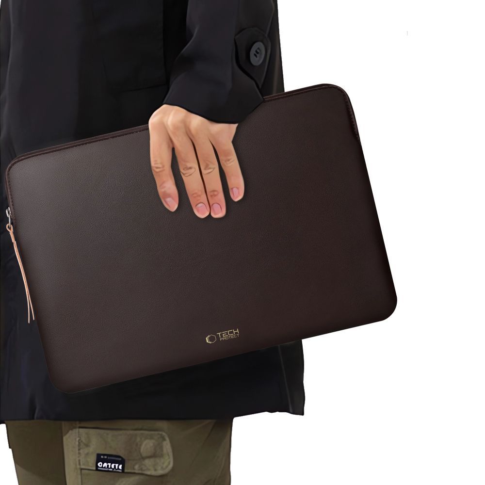 Tech-Protect Fleece nešiojamojo kompiuterio krepšys 13-14" - Rudas -- Laptop Bags