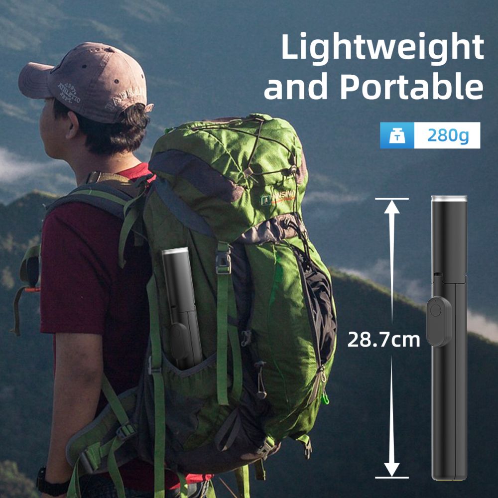 Asmenukių lazda Tech-Protect L09S su trikoju – juoda -- Selfie Sticks & Tripods