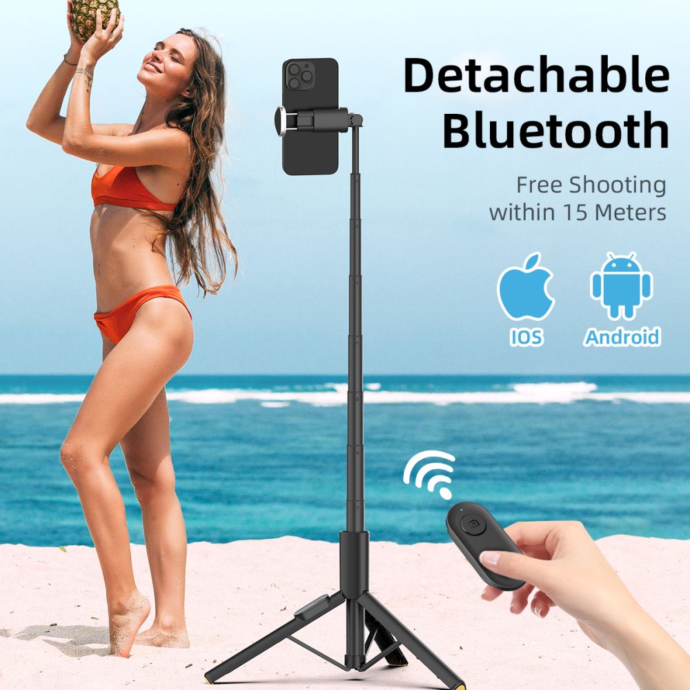 Asmenukių lazda Tech-Protect L09S su trikoju – juoda -- Selfie Sticks & Tripods