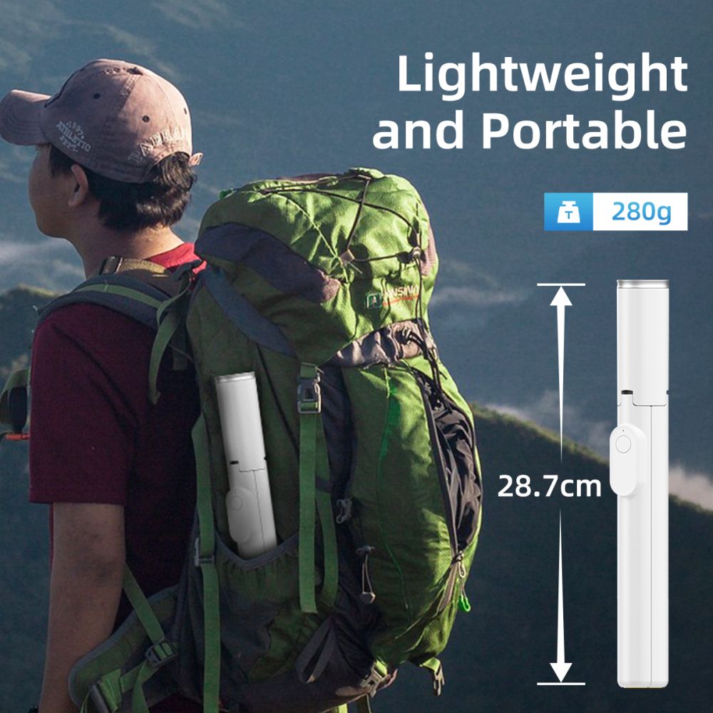 Asmenukių lazda Tech-Protect L09S su trikoju – balta -- Selfie Sticks & Tripods
