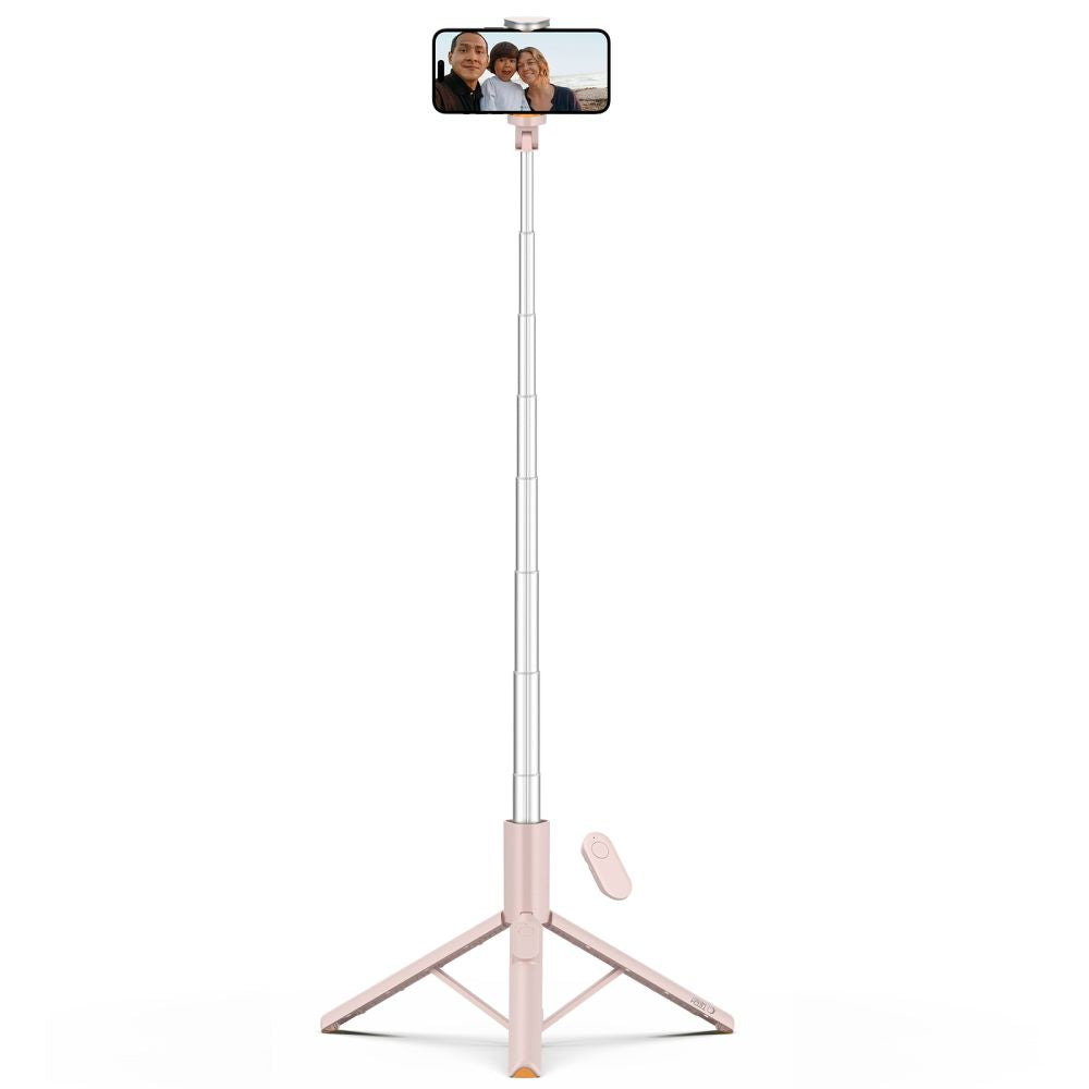 Asmenukių lazda Tech-Protect L09S su trikoju – rožinė -- Selfie Sticks & Tripods