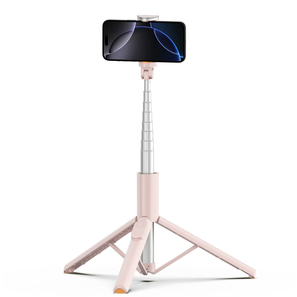 Asmenukių lazda Tech-Protect L09S su trikoju – rožinė -- Selfie Sticks & Tripods