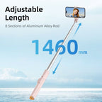 Asmenukių lazda Tech-Protect L09S su trikoju – rožinė -- Selfie Sticks & Tripods
