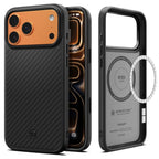 Spigen Enzo Aramid „T“ MagSafe dėklas iPhone 17 Pro – juodas