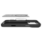 Spigen Enzo Aramid "T" MagSafe dėklas iPhone 17 Pro Max - juodas ir sidabrinis
