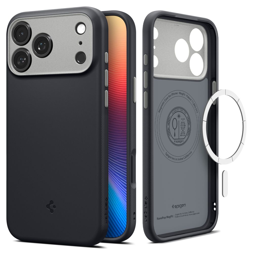 Spigen Nano Pop MagSafe dėklas iPhone 17 Pro – juodas