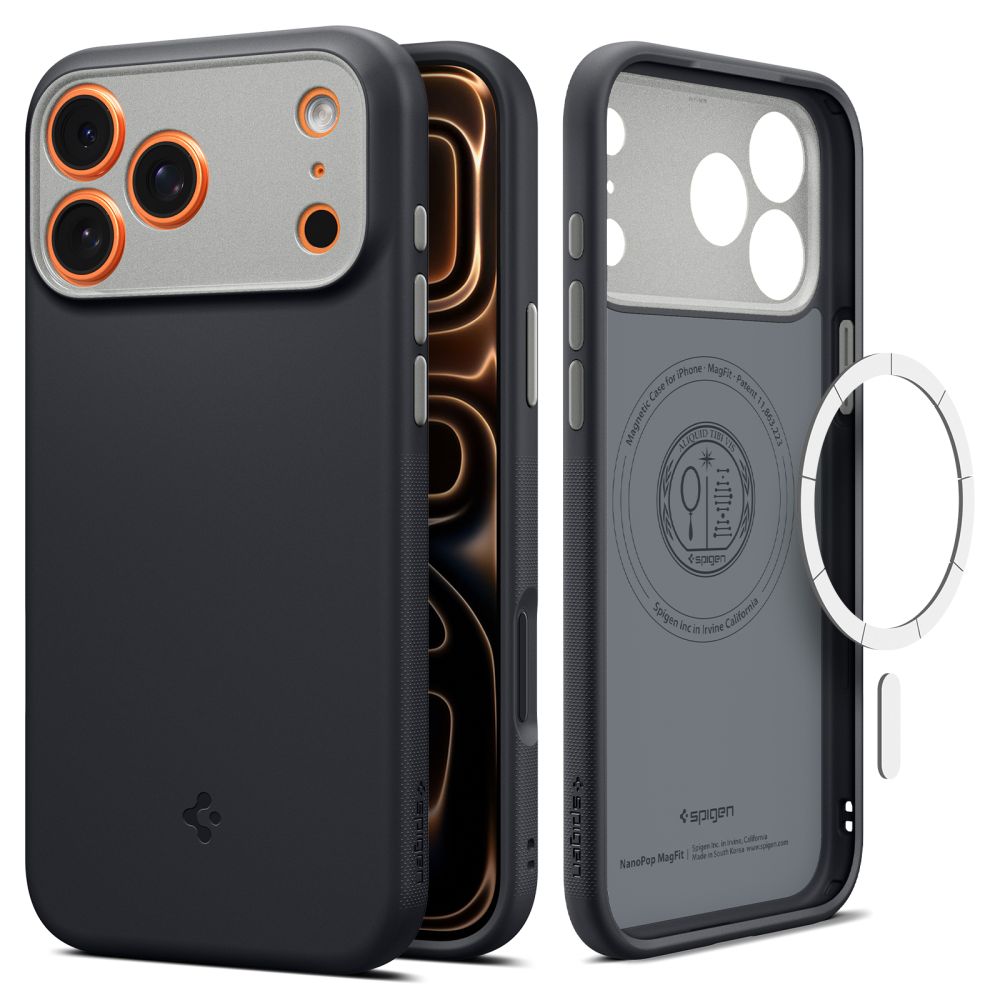 Spigen Nano Pop MagSafe dėklas iPhone 17 Pro Max – juodas