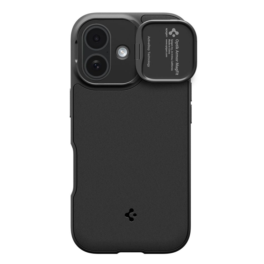 Spigen Optik Armor MagSafe dėklas iPhone 17 - juodas