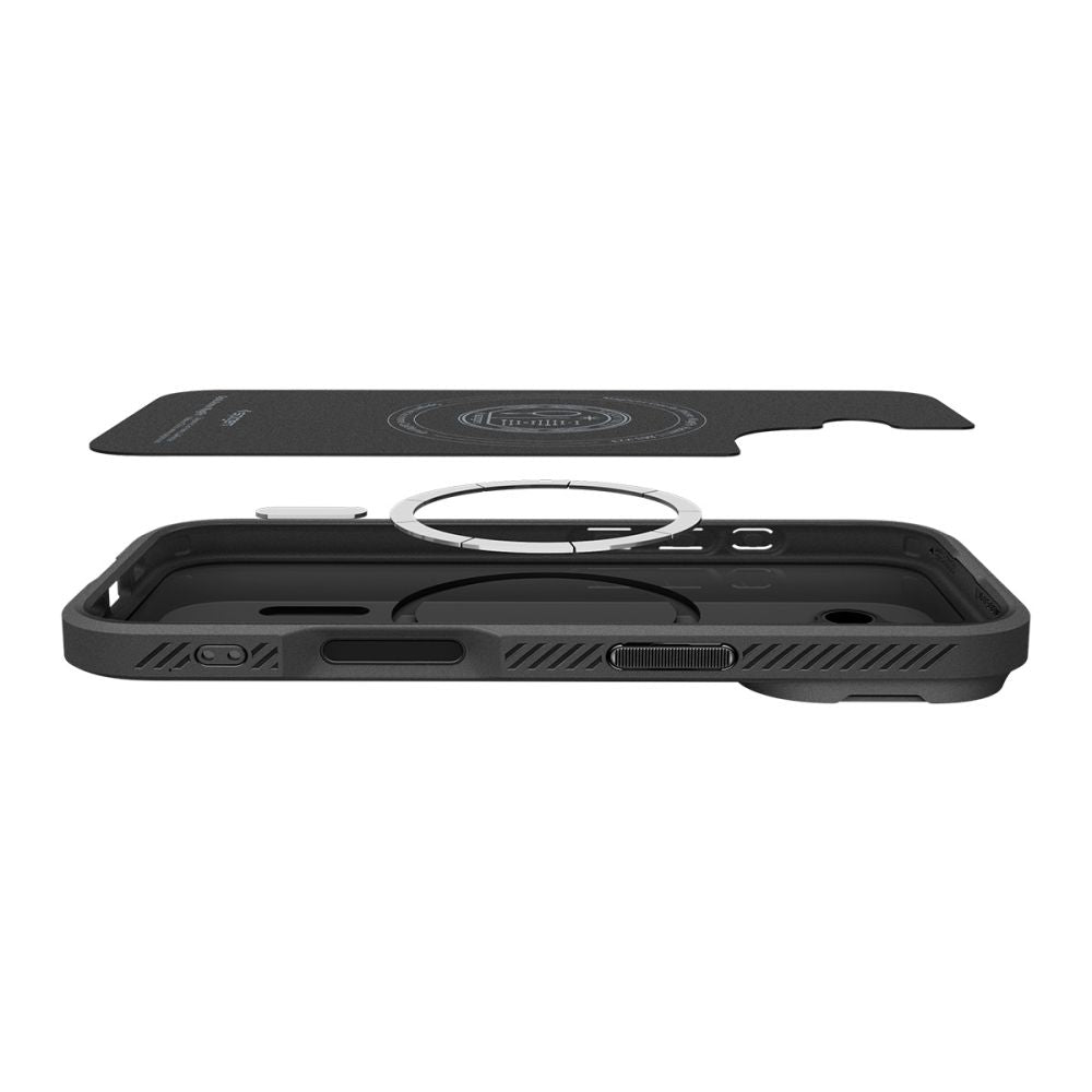 Spigen Optik Armor MagSafe dėklas iPhone 17 - juodas