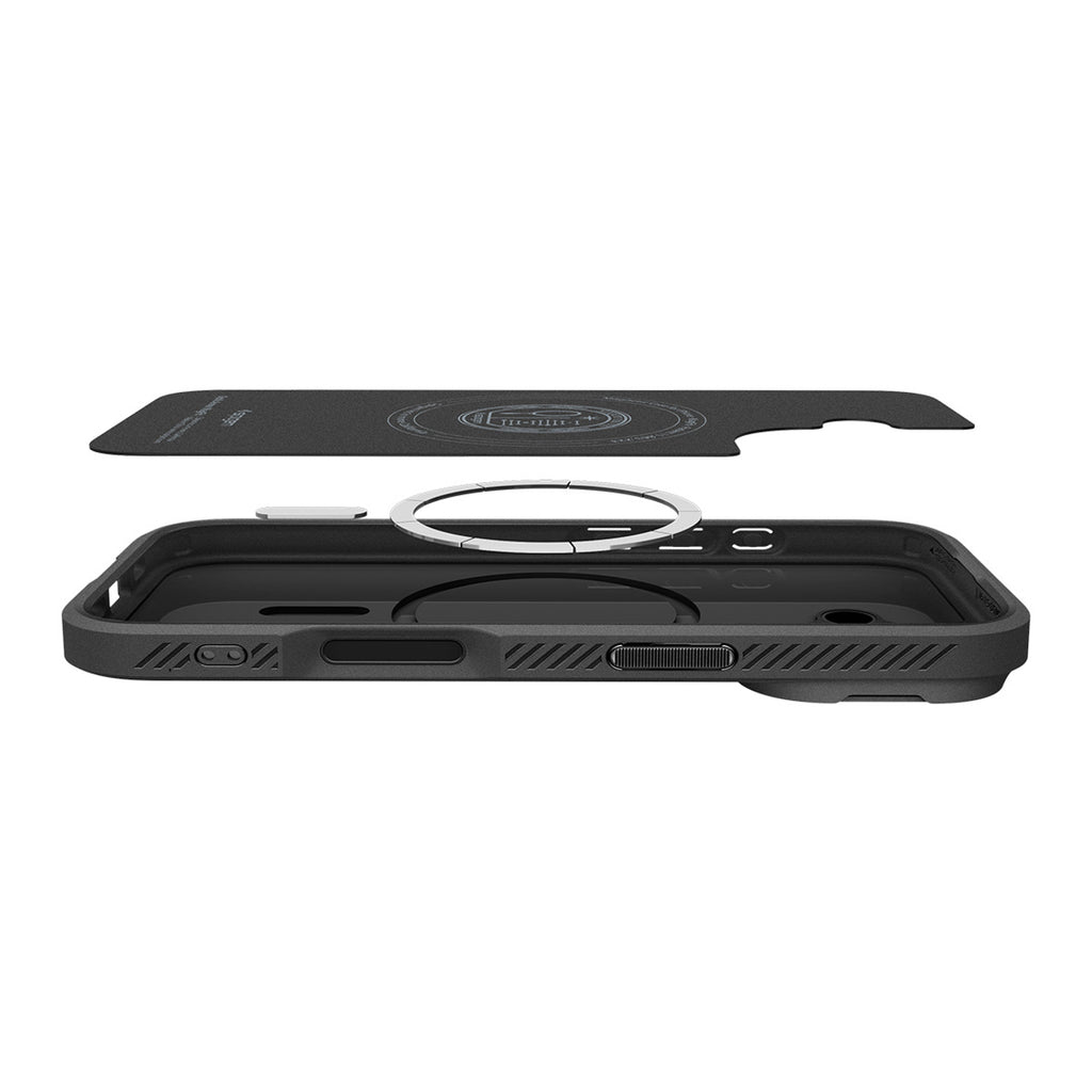 Spigen Optik Armor MagSafe dėklas iPhone 17 - juodas