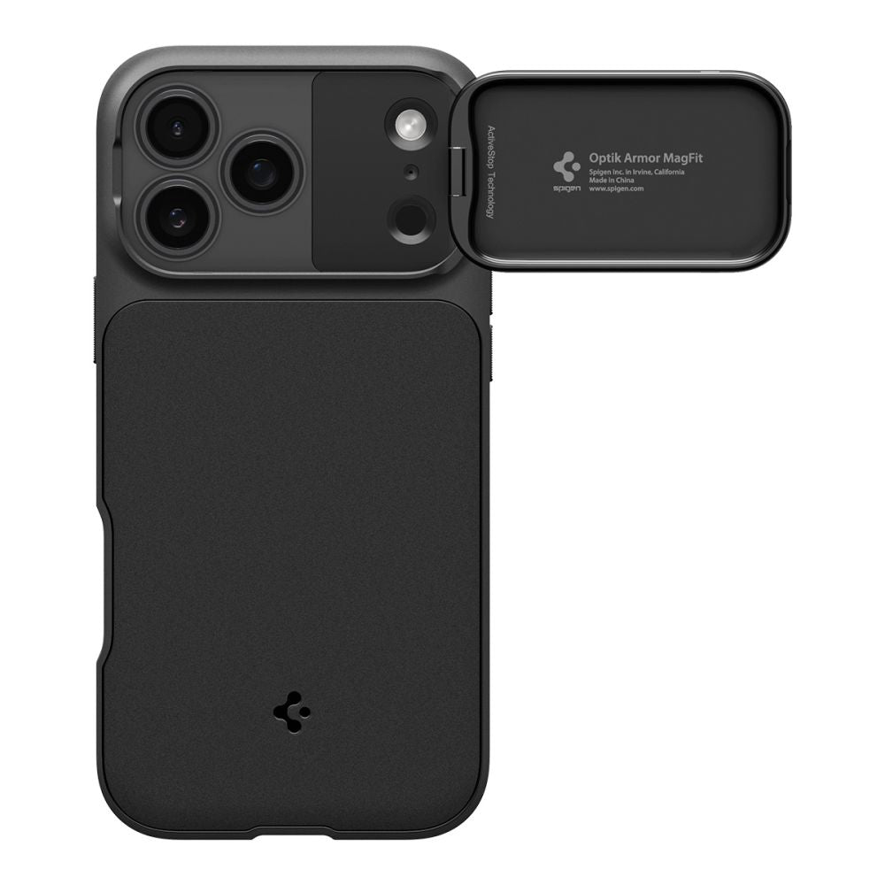 Spigen Optik Armor MagSafe dėklas iPhone 17 Pro - juodas